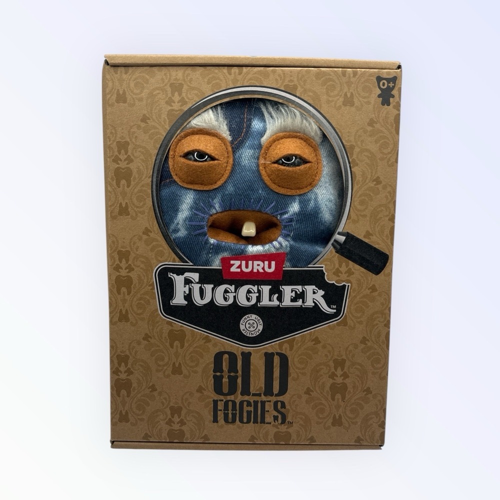 New Fuggler Old Fogies Blue Denim Rabid Rabbit 9" Plush Funny Ugly Monster